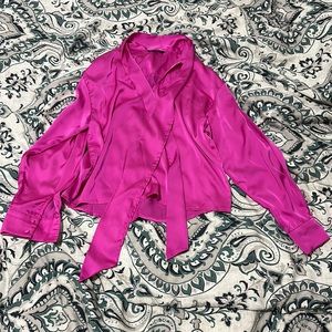 Silky Neck Tie Blouse